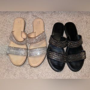 Rhinestone slip on sandals